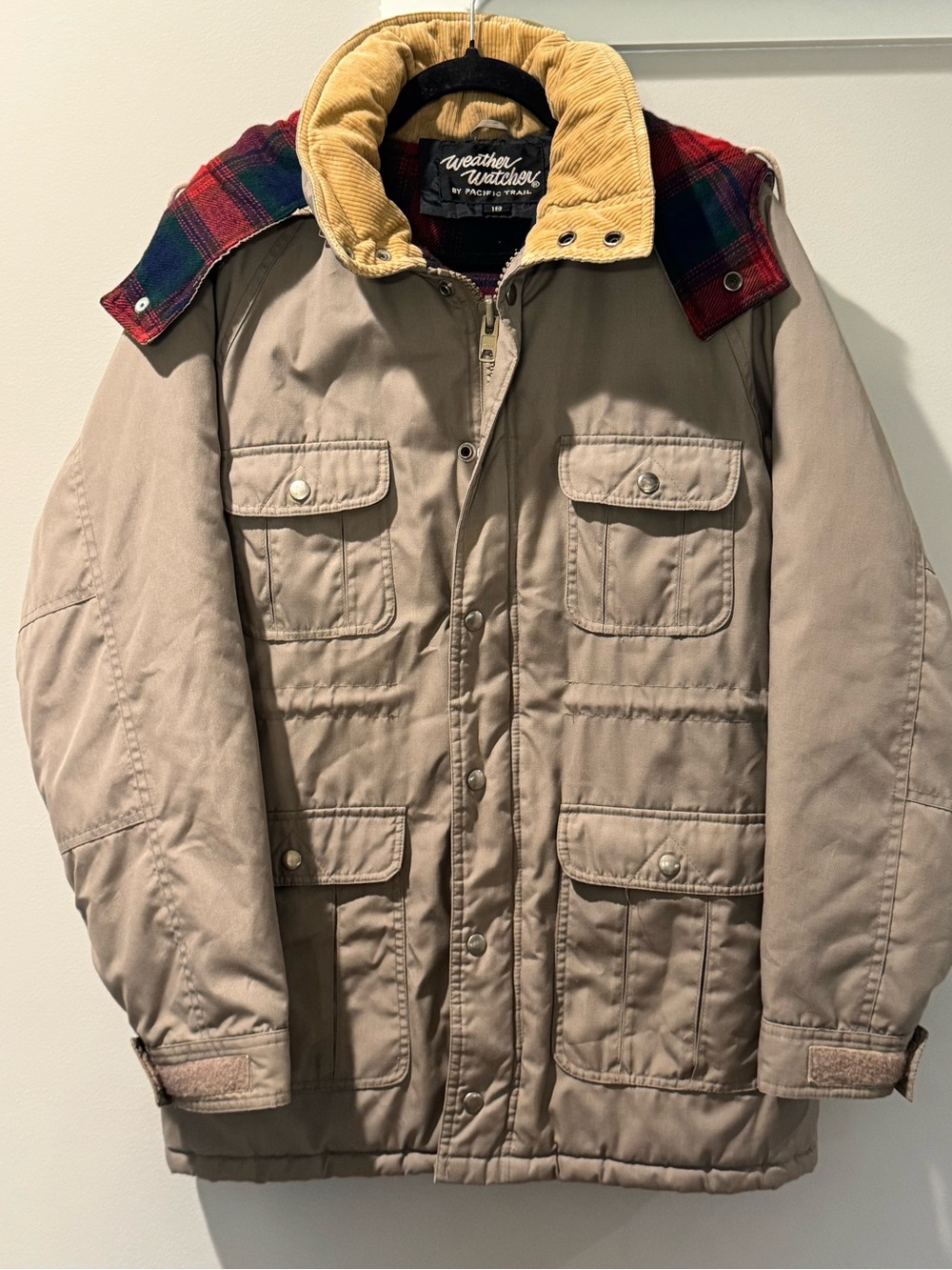 Vintage Pacific Trail Weather Watcher Parka Women’s Size 18 Tan Plaid Hooded